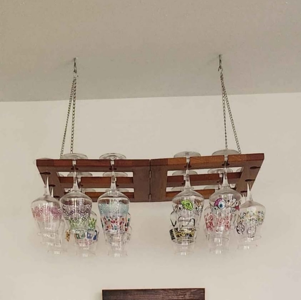 Wooden Stem Glass Holder